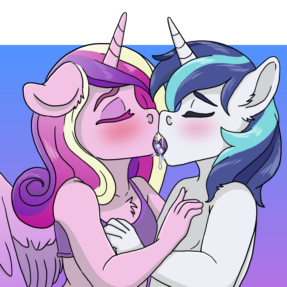 Shinning Armor and Princesss Cadance Kissing