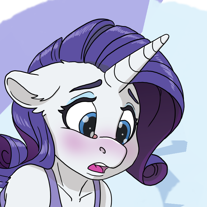 Rarity bending over.