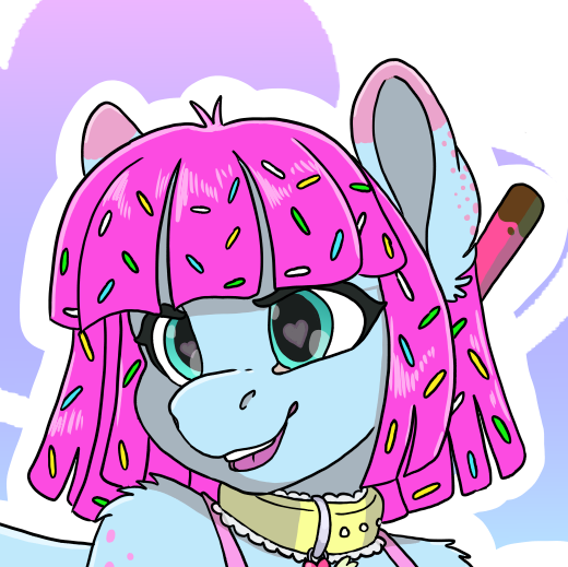 Sugarhooves, in a diaper, magical girl style.